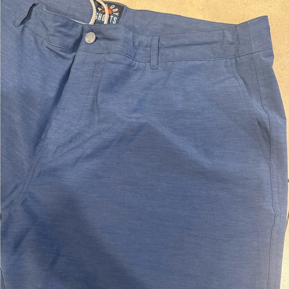 Faherty All Day Shorts Mens Size 42 Blue Zip Fly Drawstring Casual 8”